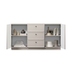 Komoda Lorini 150 cm - kaszmir, czarne uchwyty Komoda Lorini 150 cm - kaszmir, czarne uchwyty