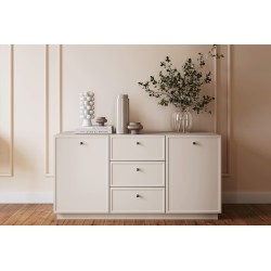 Komoda Lorini 150 cm - kaszmir, czarne uchwyty Komoda Lorini 150 cm - kaszmir, czarne uchwyty