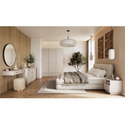 Komoda Lorini 150 cm - kaszmir, czarne uchwyty Komoda Lorini 150 cm - kaszmir, czarne uchwyty