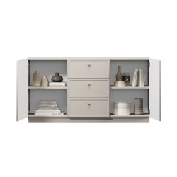 Komoda Lorini 150 cm z szufladami - kaszmir / złote uchwyty Komoda Lorini 150 cm z szufladami - kaszmir / złote uchwyty