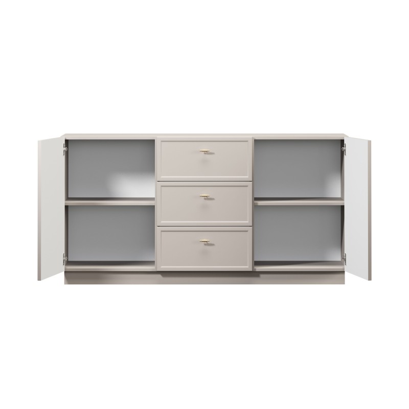 Komoda Lorini 150 cm z szufladami - kaszmir / złote uchwyty T-bar Komoda Lorini 150 cm z szufladami - kaszmir / złote uchwyty T-bar