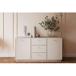 Komoda Lorini 150 cm z szufladami - kaszmir / złote uchwyty T-bar Komoda Lorini 150 cm z szufladami - kaszmir / złote uchwyty T-bar