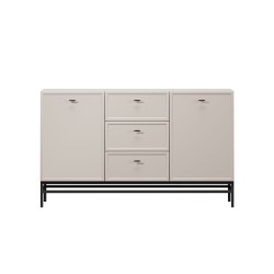 Komoda Lorini 150 cm z szufladami - kaszmir / czarne uchwyty T-bar / stelaż Komoda Lorini 150 cm z szufladami - kaszmir / czarne uchwyty T-bar / stelaż