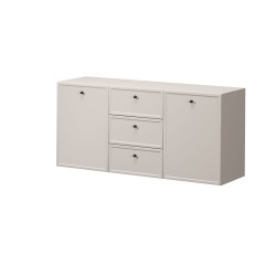 Komoda wisząca Lorini 150 cm - kaszmir, czarne uchwyty