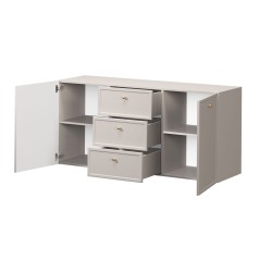 Komoda wisząca Lorini 150 cm - kaszmir, złote uchwyty Komoda wisząca Lorini 150 cm - kaszmir, złote uchwyty