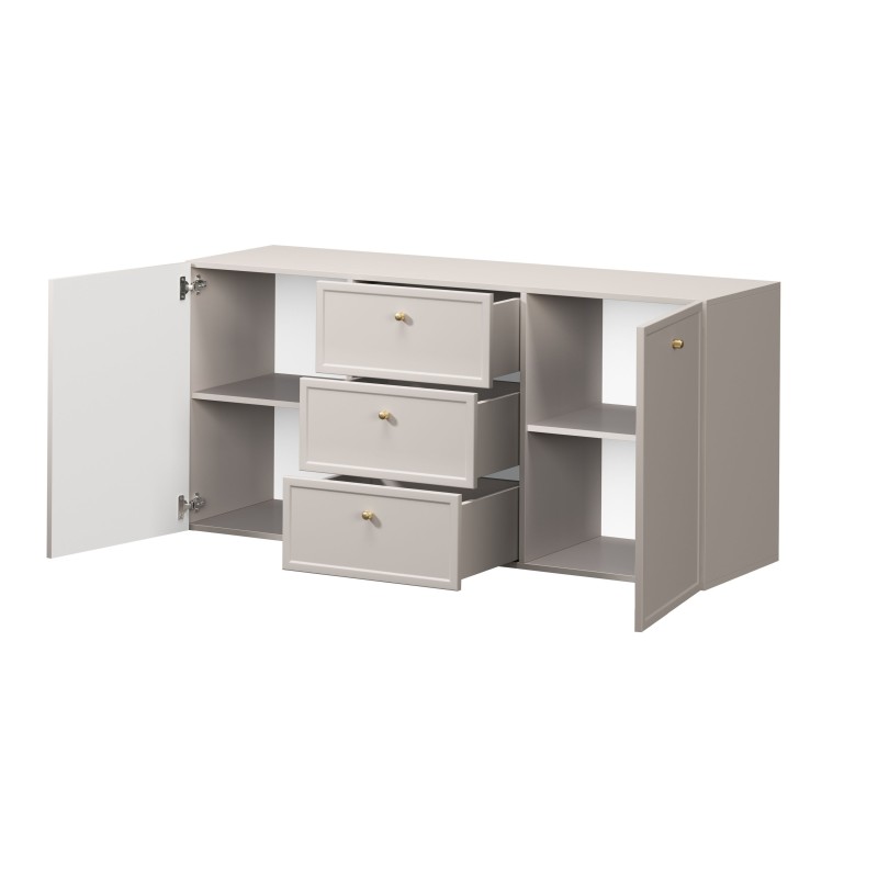 Komoda wisząca Lorini 150 cm - kaszmir, złote uchwyty Komoda wisząca Lorini 150 cm - kaszmir, złote uchwyty