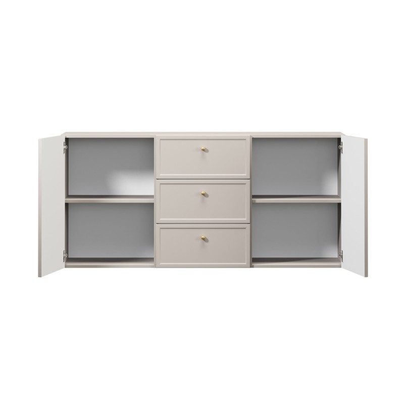 Komoda wisząca Lorini 150 cm - kaszmir, złote uchwyty Komoda wisząca Lorini 150 cm - kaszmir, złote uchwyty
