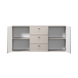 Komoda wisząca Lorini 150 cm z szufladami - kaszmir / czarne uchwyty T-bar Komoda wisząca Lorini 150 cm z szufladami - kaszmir / czarne uchwyty T-bar