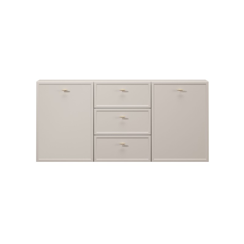 Komoda wisząca Lorini 150 cm z szufladami - kaszmir / złote uchwyty T-bar Komoda wisząca Lorini 150 cm z szufladami - kaszmir / złote uchwyty T-bar