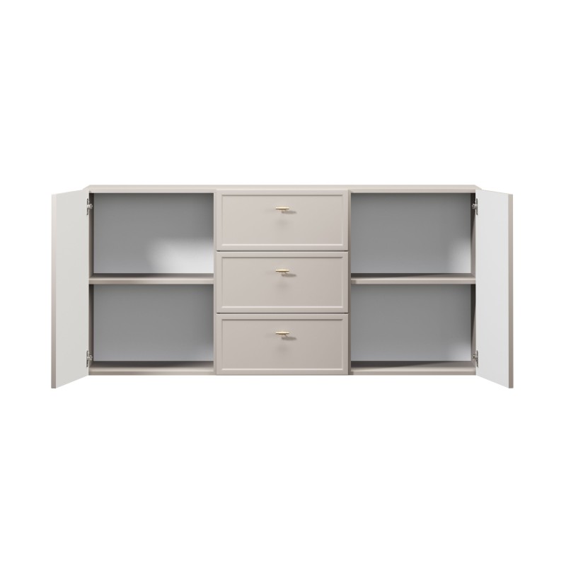 Komoda wisząca Lorini 150 cm z szufladami - kaszmir / złote uchwyty T-bar Komoda wisząca Lorini 150 cm z szufladami - kaszmir / złote uchwyty T-bar