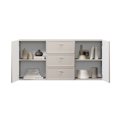 Komoda wisząca Lorini 150 cm z szufladami - kaszmir / złote uchwyty T-bar Komoda wisząca Lorini 150 cm z szufladami - kaszmir / złote uchwyty T-bar