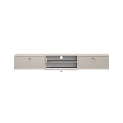 Szafka RTV wisząca Lorini 200 cm z szufladami - kaszmir / czarne uchwyty T-bar Szafka RTV wisząca Lorini 200 cm z szufladami - kaszmir / czarne uchwyty T-bar