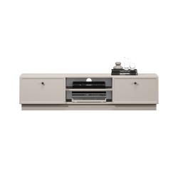 Szafka RTV Lorini 150 cm - kaszmir, czarne uchwyty Szafka RTV Lorini 150 cm - kaszmir, czarne uchwyty