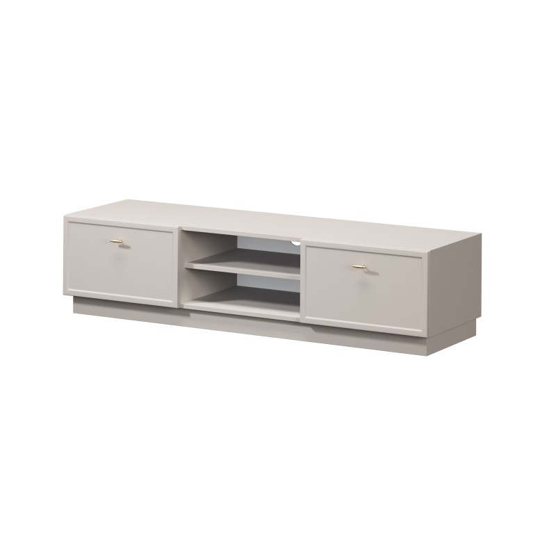 Szafka RTV Lorini 150 cm - kaszmir, złote uchwyty T-bar Szafka RTV Lorini 150 cm - kaszmir, złote uchwyty T-bar