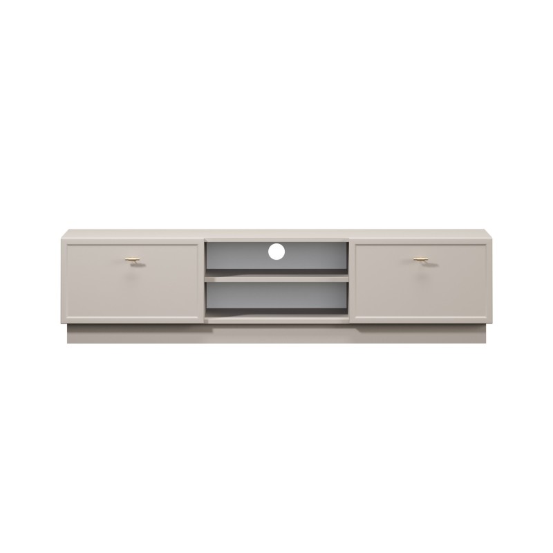 Szafka RTV Lorini 150 cm - kaszmir, złote uchwyty T-bar Szafka RTV Lorini 150 cm - kaszmir, złote uchwyty T-bar