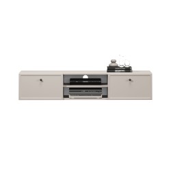 Szafka RTV wisząca Lorini 150 cm - kaszmir/czarne uchwyty