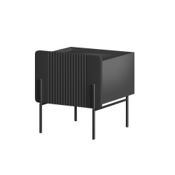 Szafka nocna Malmi 45 cm - czarny mat, minimalistyczna