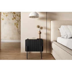Szafka nocna Malmi z szufladą 45 cm - czarny mat / czarne nóżki Szafka nocna Malmi z szufladą 45 cm - czarny mat / czarne nóżki