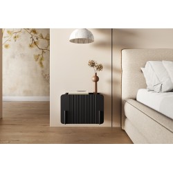 Szafka nocna Malmi 45 cm wisząca z szufladą - czarny mat / czarny Szafka nocna Malmi 45 cm wisząca z szufladą - czarny mat / czarny