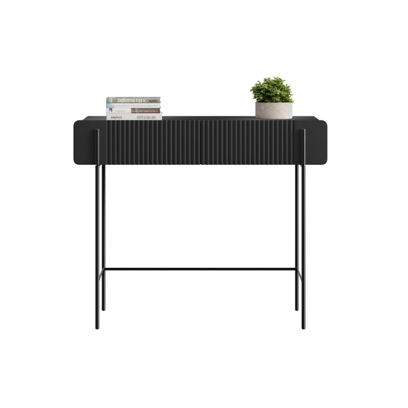 Toaletka Malmi 100 cm z szufladami - czarny mat / czarne nóżki Toaletka Malmi 100 cm z szufladami - czarny mat / czarne nóżki