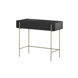 Toaletka Malmi 100 cm - czarny mat, złote nóżki