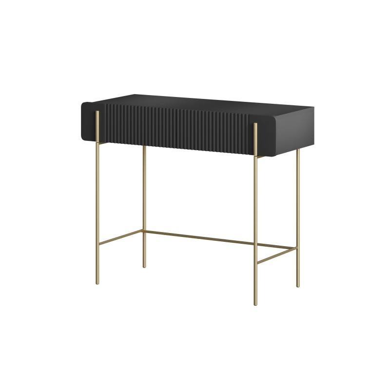 Toaletka Malmi 100 cm - czarny mat, złote nóżki