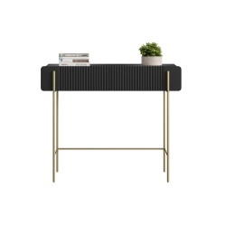 Toaletka Malmi 100 cm z szufladami - czarny mat / złote nóżki Toaletka Malmi 100 cm z szufladami - czarny mat / złote nóżki