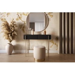Toaletka Malmi 100 cm z szufladami - czarny mat / złote nóżki Toaletka Malmi 100 cm z szufladami - czarny mat / złote nóżki