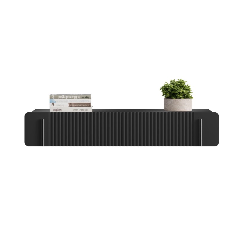 Toaletka Malmi 100 cm wisząca z szufladami - czarny mat / czarny Toaletka Malmi 100 cm wisząca z szufladami - czarny mat / czarny