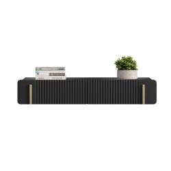 Toaletka Malmi 100 cm wisząca z szufladami - czarny mat / złoty Toaletka Malmi 100 cm wisząca z szufladami - czarny mat / złoty