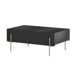 Stolik kawowy Malmi 100 cm - czarny mat, złote nóżki