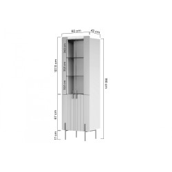 Witryna Malmi 60 cm - czarny mat / czarne nóżki Witryna Malmi 60 cm - czarny mat / czarne nóżki