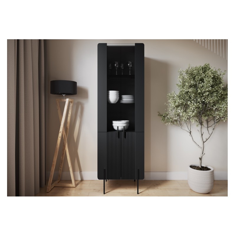 Witryna Malmi 60 cm - czarny mat / czarne nóżki Witryna Malmi 60 cm - czarny mat / czarne nóżki