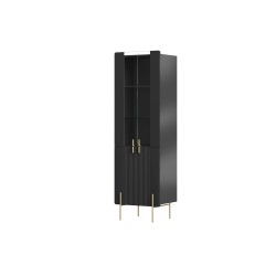 Witryna Malmi 60 cm - czarny mat / złote nóżki