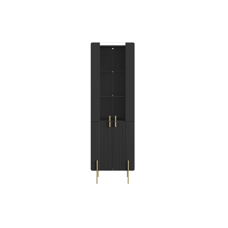 Witryna Malmi 60 cm - czarny mat / złote nóżki Witryna Malmi 60 cm - czarny mat / złote nóżki