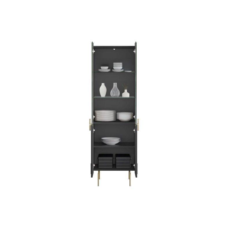 Witryna Malmi 60 cm - czarny mat / złote nóżki Witryna Malmi 60 cm - czarny mat / złote nóżki