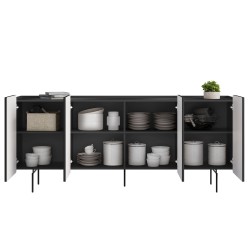 Komoda Malmi 200 cm - czarny mat / czarne nóżki Komoda Malmi 200 cm - czarny mat / czarne nóżki