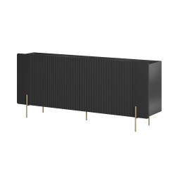 Komoda Malmi 200 cm - czarny mat / złote nóżki