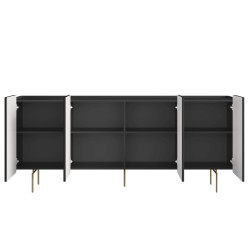 Komoda Malmi 200 cm - czarny mat / złote nóżki Komoda Malmi 200 cm - czarny mat / złote nóżki