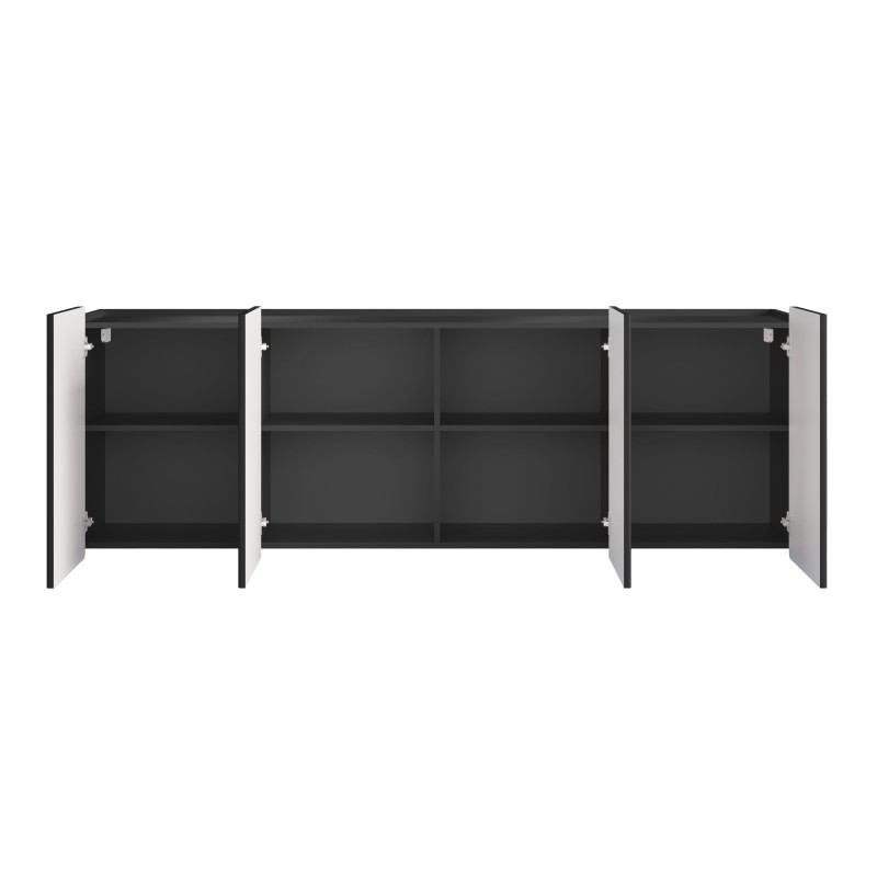 Komoda Malmi 200 cm wisząca - czarny mat / czarny Komoda Malmi 200 cm wisząca - czarny mat / czarny