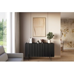 Komoda Malmi 150 cm - czarny mat / czarne nóżki Komoda Malmi 150 cm - czarny mat / czarne nóżki
