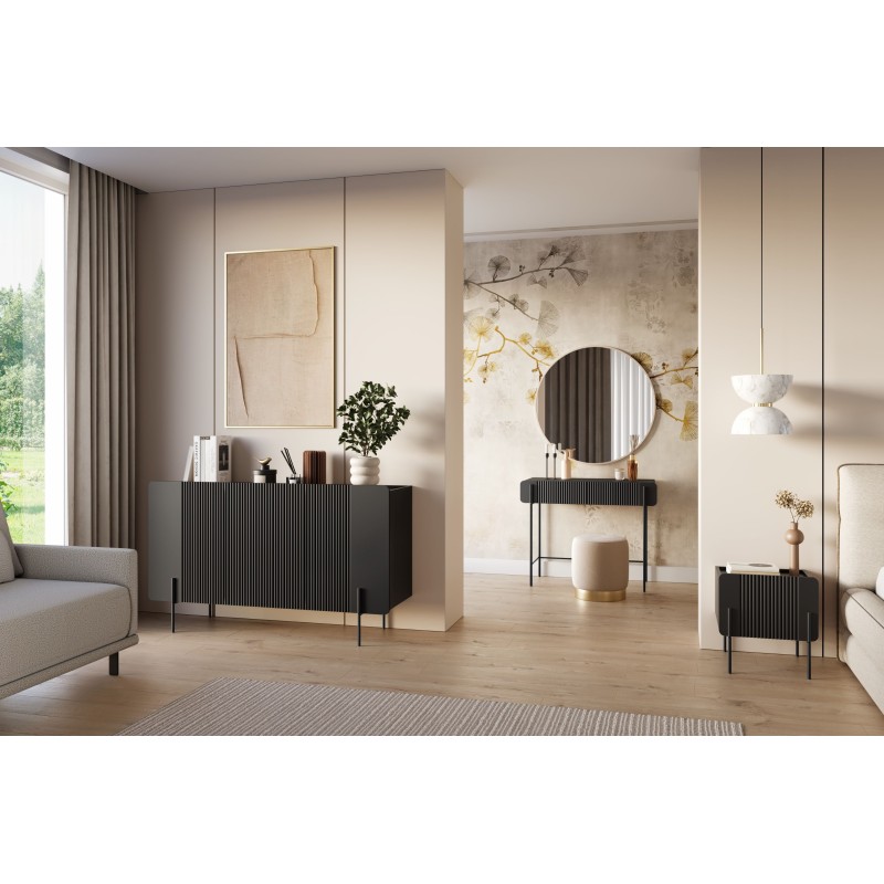 Komoda Malmi 150 cm - czarny mat / czarne nóżki Komoda Malmi 150 cm - czarny mat / czarne nóżki