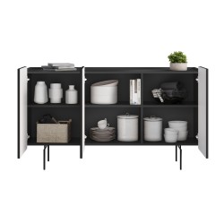 Komoda Malmi 150 cm - czarny mat / czarne nóżki Komoda Malmi 150 cm - czarny mat / czarne nóżki