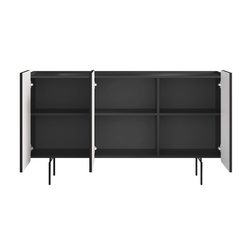 Komoda Malmi 150 cm - czarny mat / czarne nóżki Komoda Malmi 150 cm - czarny mat / czarne nóżki