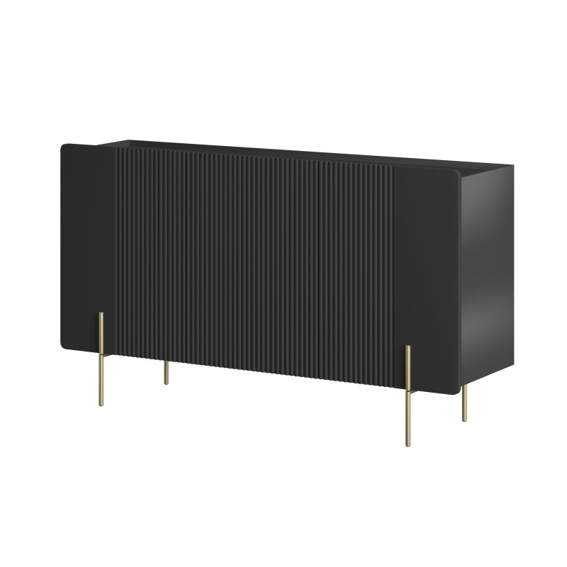 Komoda Malmi 150 cm - czarny mat / złote nóżki Komoda Malmi 150 cm - czarny mat / złote nóżki
