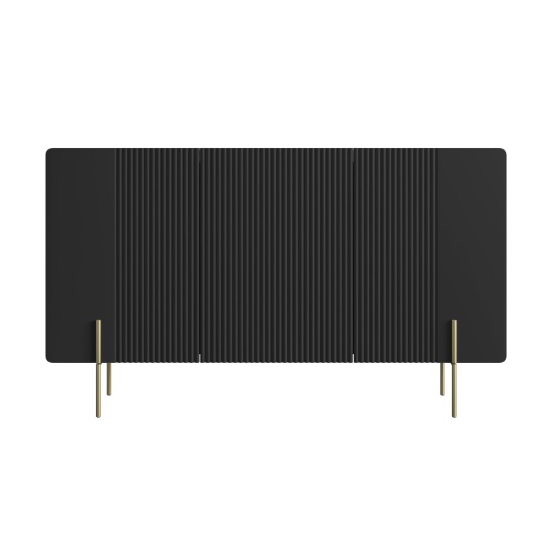 Komoda Malmi 150 cm - czarny mat / złote nóżki Komoda Malmi 150 cm - czarny mat / złote nóżki