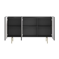 Komoda Malmi 150 cm - czarny mat / złote nóżki Komoda Malmi 150 cm - czarny mat / złote nóżki