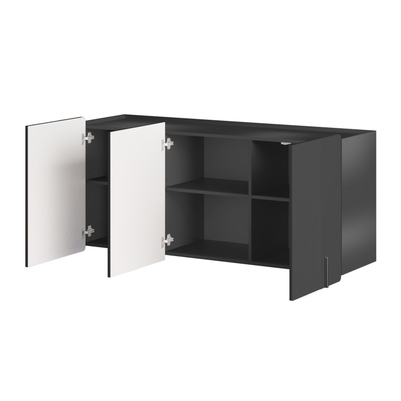 Komoda Malmi 150 cm wisząca - czarny mat / czarny Komoda Malmi 150 cm wisząca - czarny mat / czarny