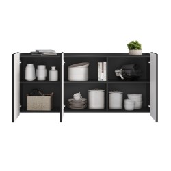 Komoda Malmi 150 cm wisząca - czarny mat / czarny Komoda Malmi 150 cm wisząca - czarny mat / czarny