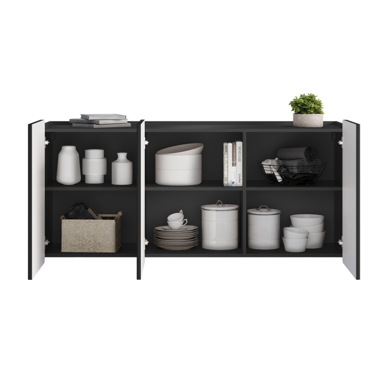 Komoda Malmi 150 cm wisząca - czarny mat / czarny Komoda Malmi 150 cm wisząca - czarny mat / czarny
